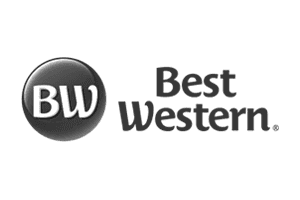 Logotyp av Best Western hotell, en av våra kunder.